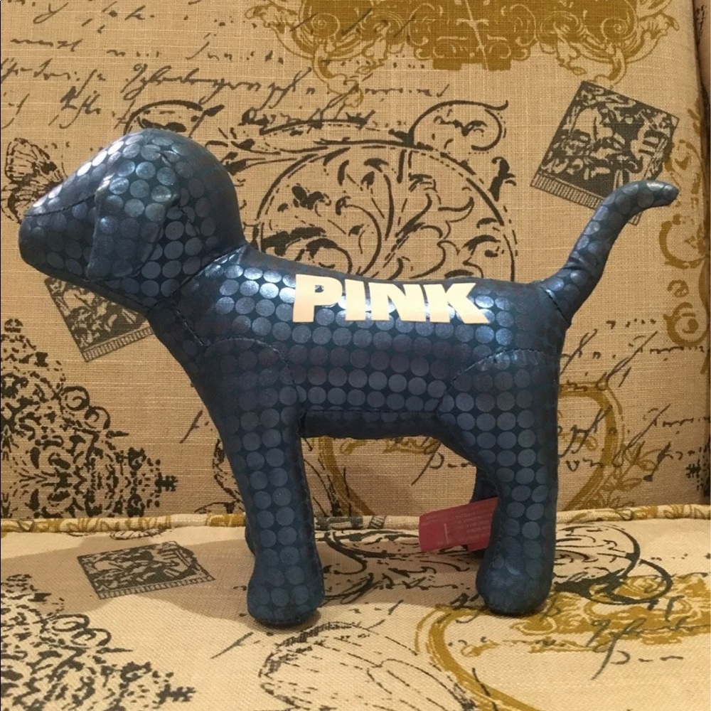 Victoria’s Secret pink dog in blue.